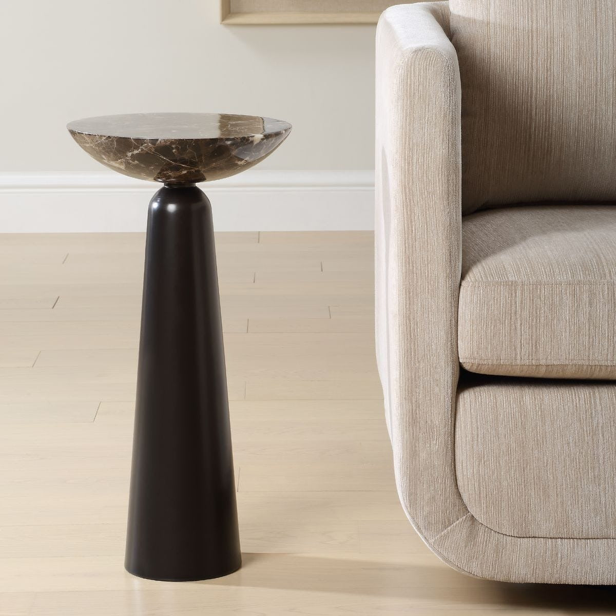 Hastings Accent Table in Brown Marble by Uttermost