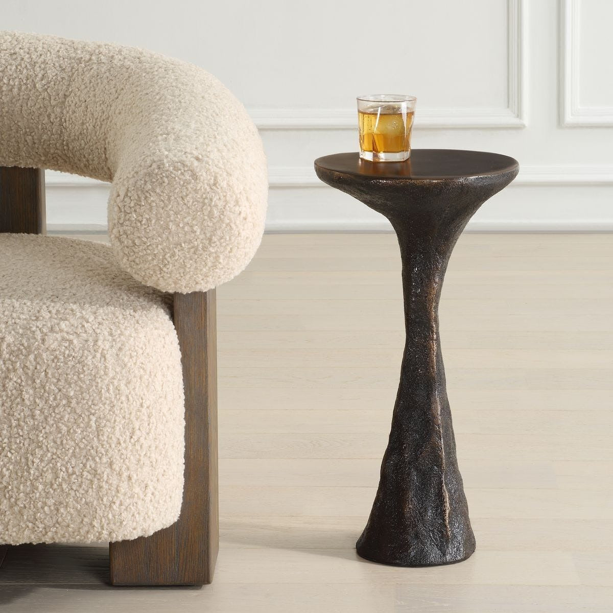 Milan Outdoor Dark Bronze Drink Table by Uttermost