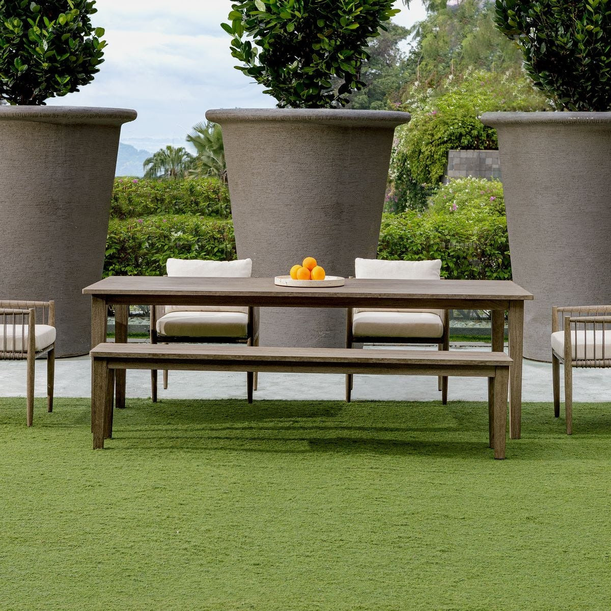 Forsyth Indoor-Outdoor Dining Table in Dark Grey by Uttermost