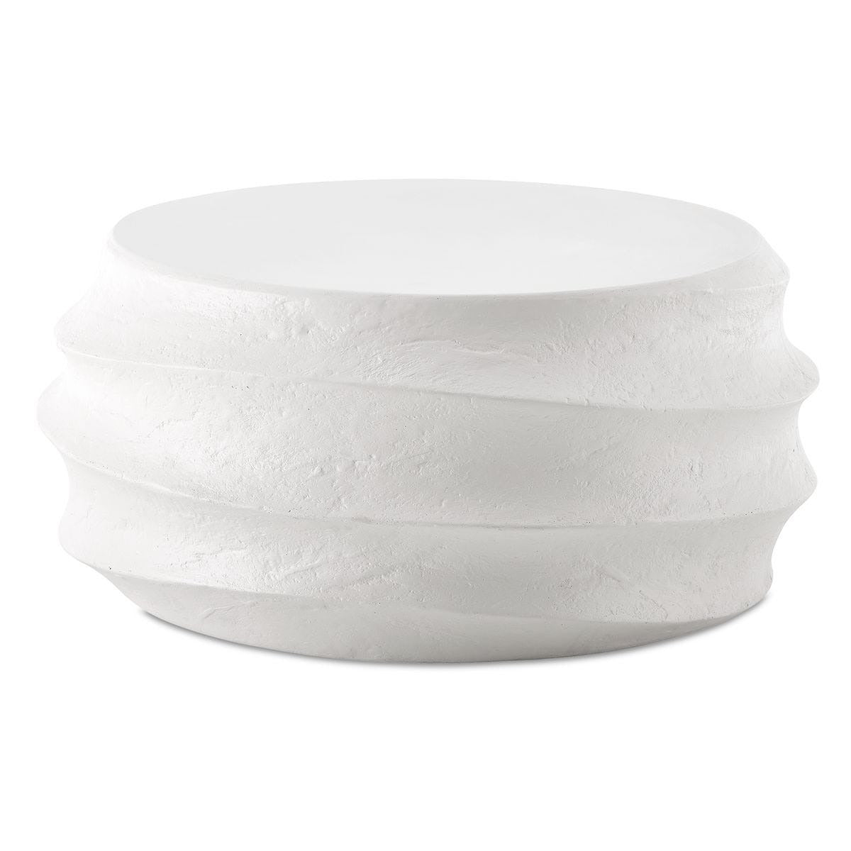 Winded Outdoor White Coffee Table by Uttermost