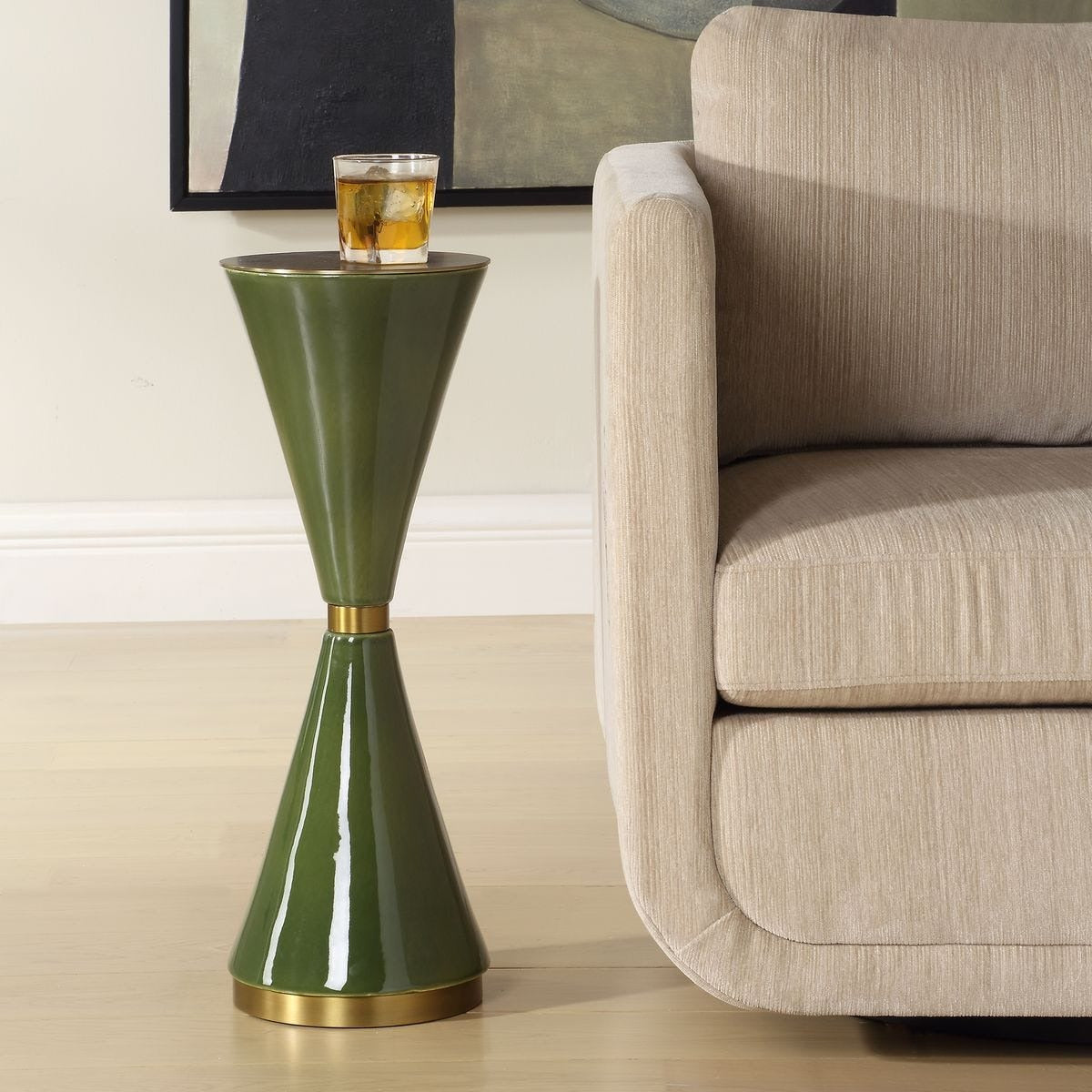 Ronde Jade Green Drink Table by Uttermost