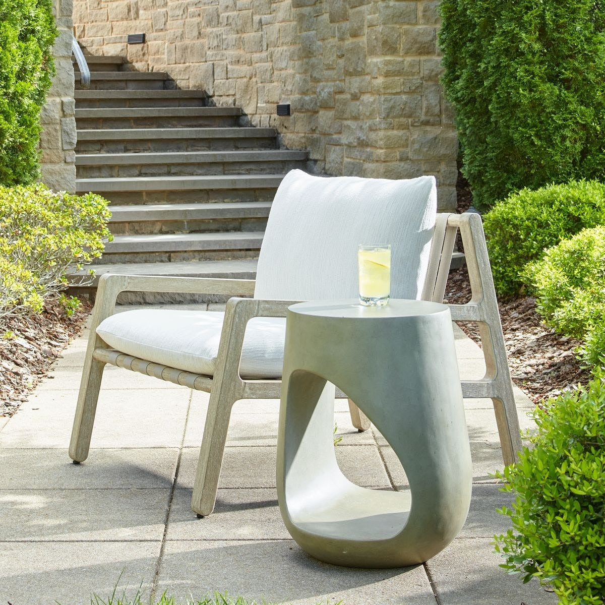 Lithos Indoor/Outdoor Accent Table in Grey by Uttermost