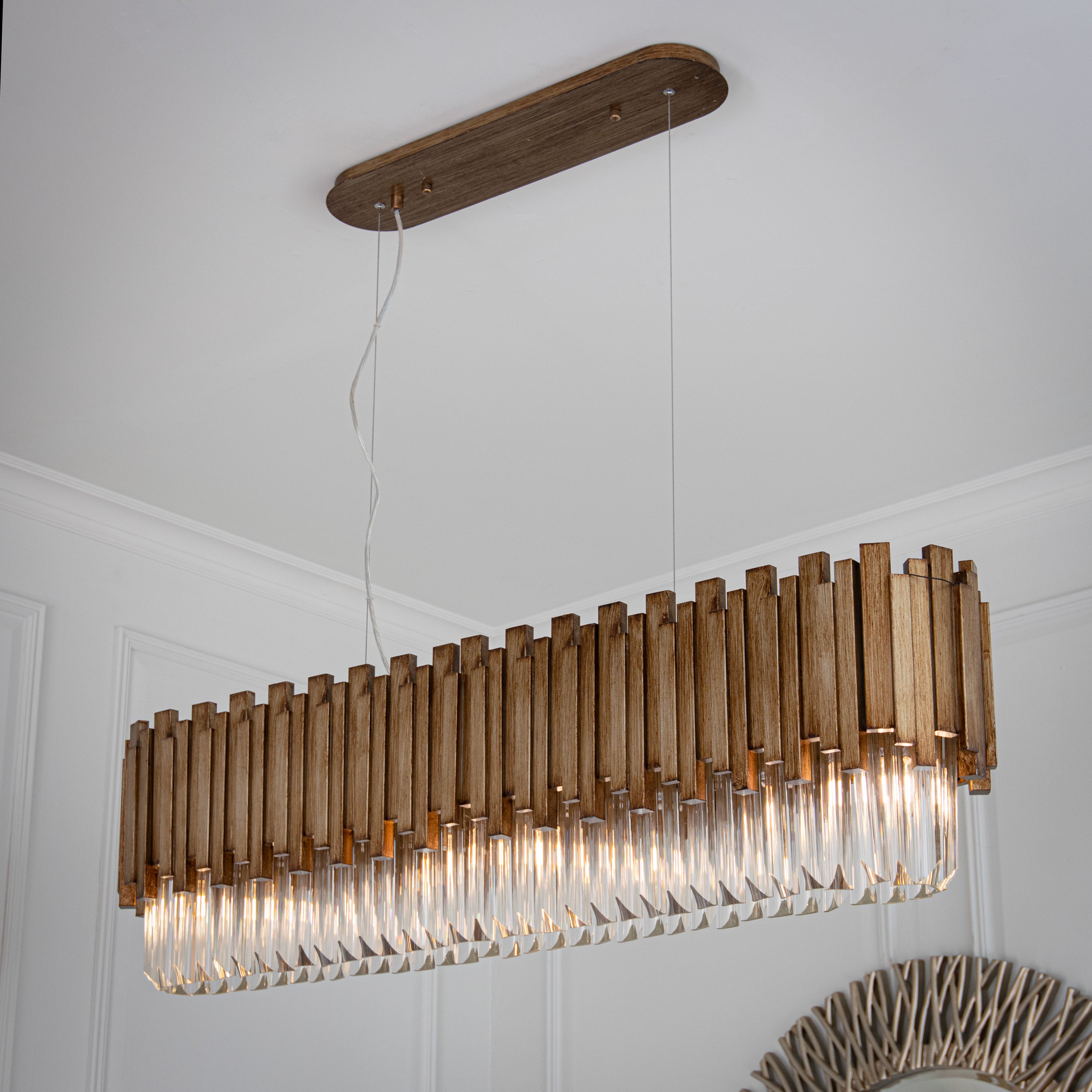 Maive Painted Antique Gold Glass Dining Pendant Light by RV Astley