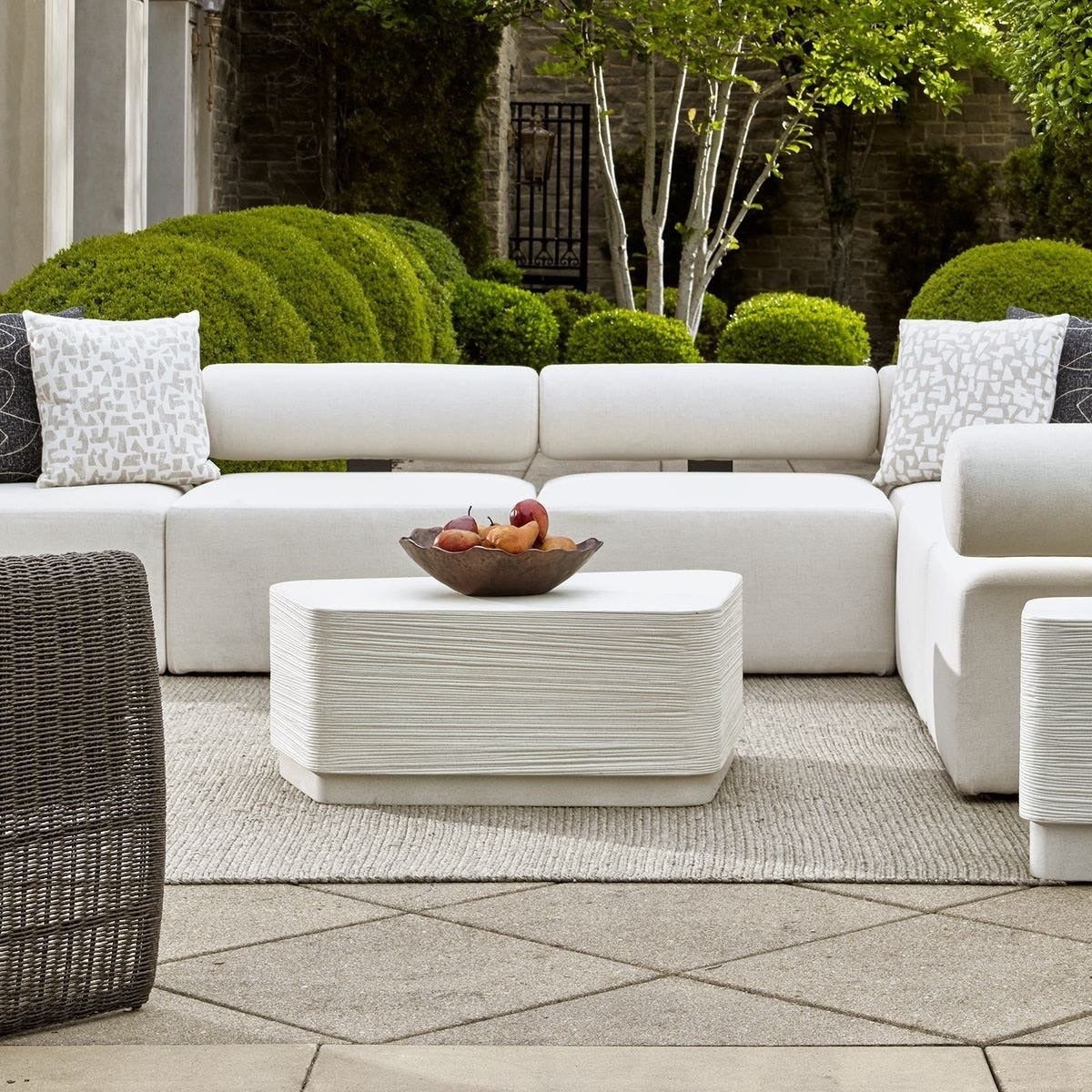 Saltwater Concrete Coffee Table in White by Uttermost