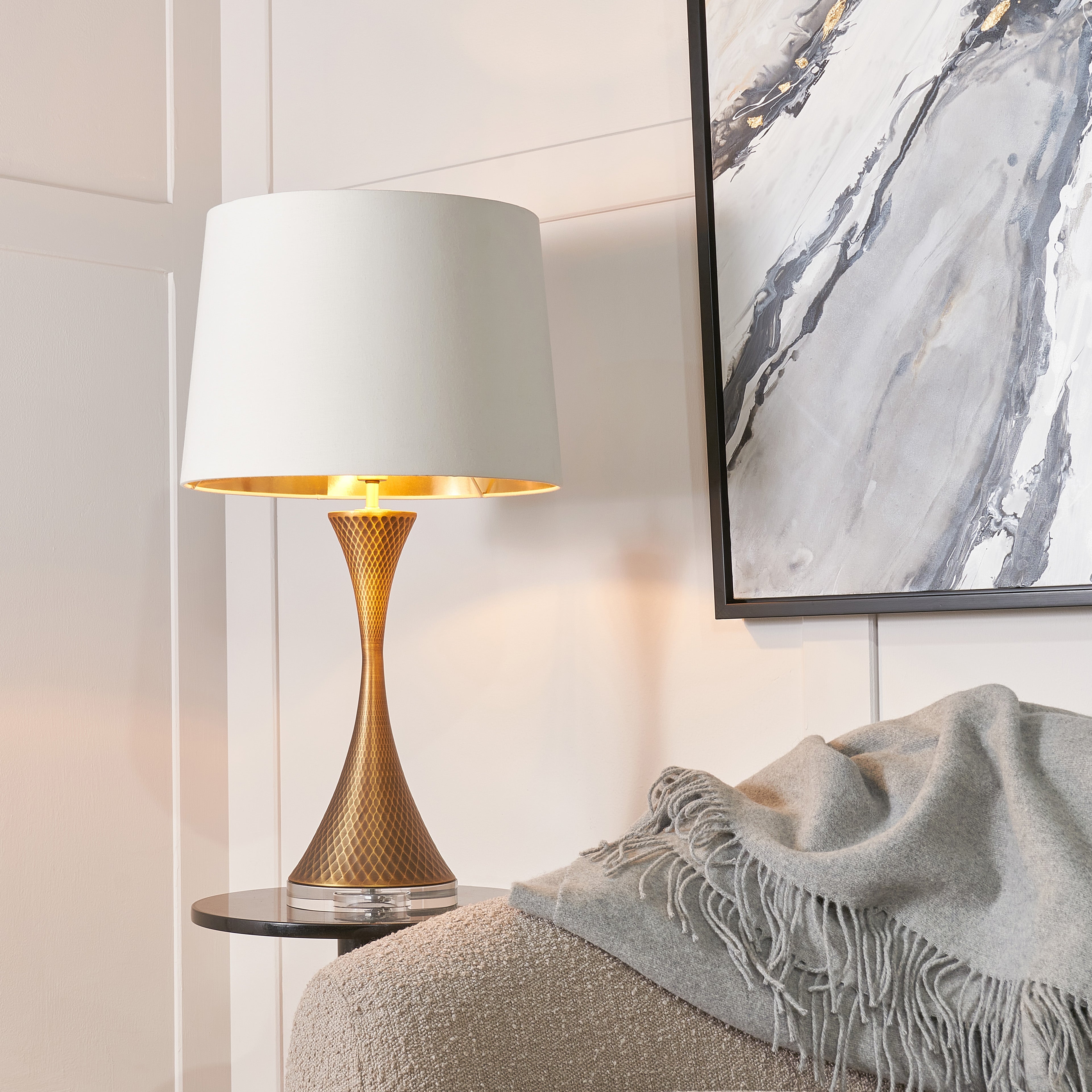 Mulhouse Antique Brass & Crystal Table Light by RV Astley