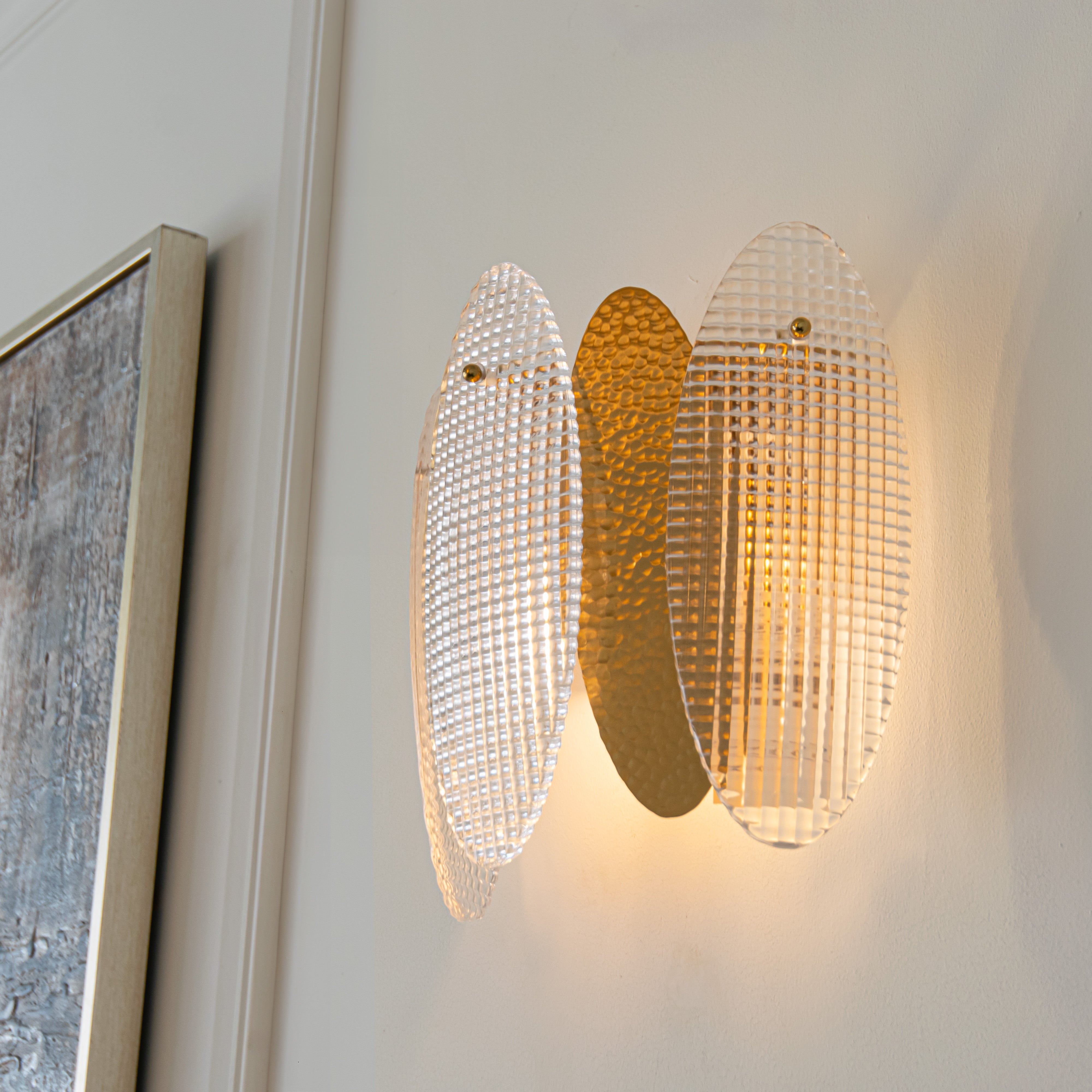 Elsa Antique Brass & Glass Wall Light by RV Astley