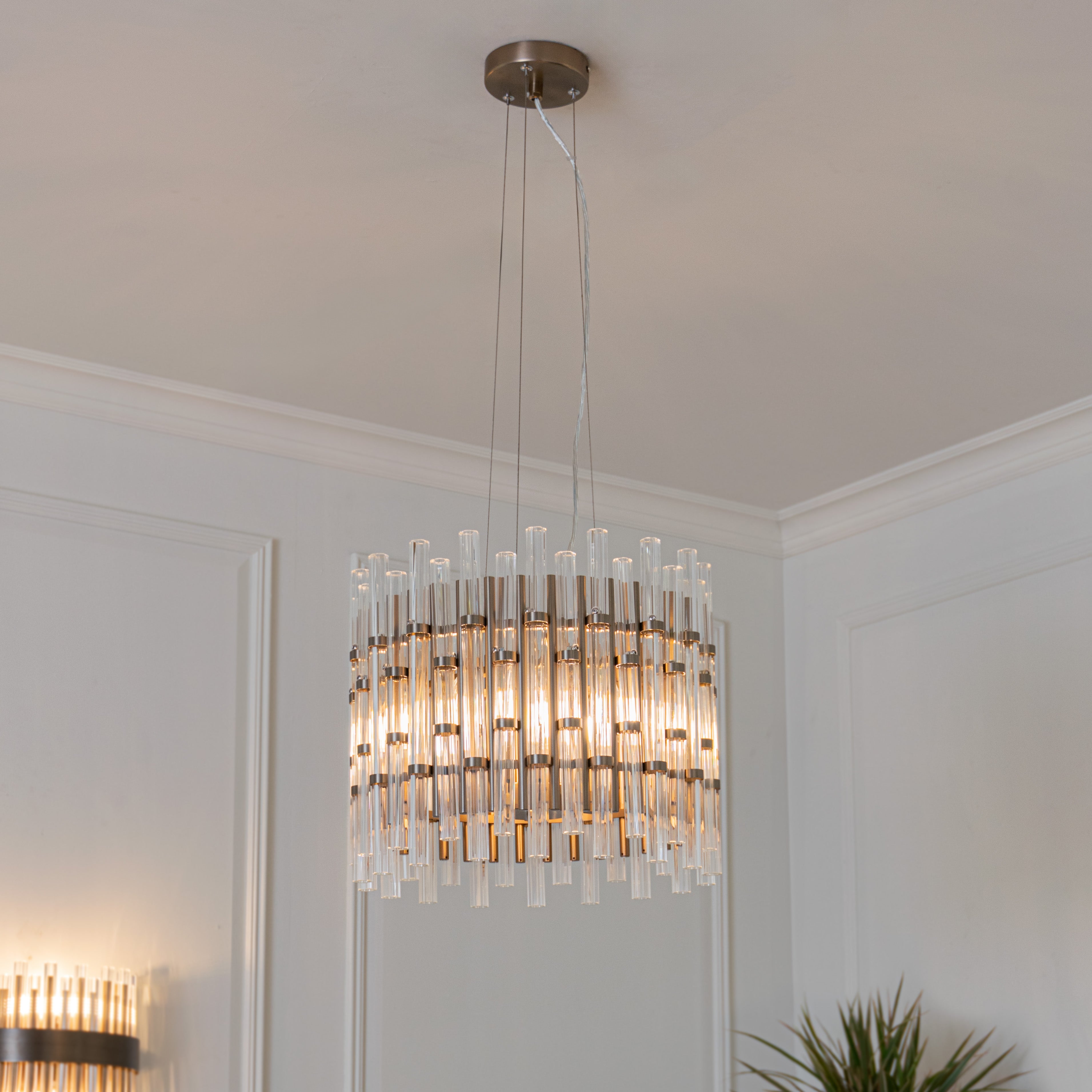Macci Muted Bronze & Glass Pendant by RV Astley