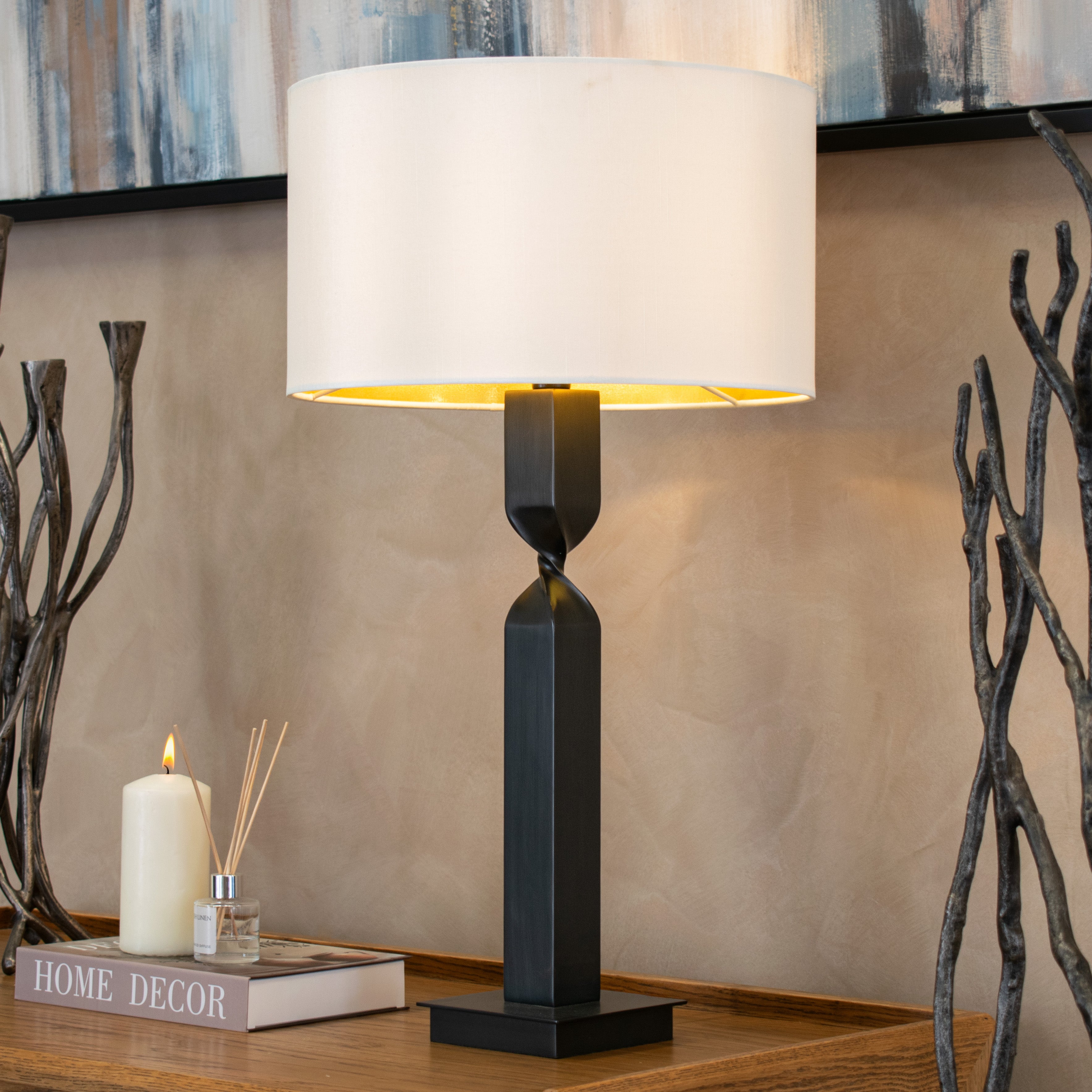 Arlette Bronze Twist Table Lamp by RV Astley