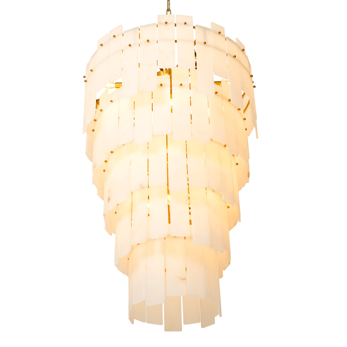 Chandelier Greyson Xl Antique Brass Finish Alabaster Eichholtz