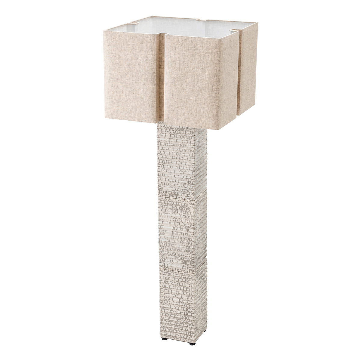 Floor Lamp Division Raku Ceramic Crackled White Incl Shade Eichholtz