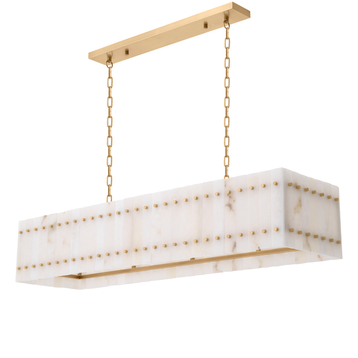 Chandelier Ruby Rectangular Alabaster Antique Brass Finish Eichholtz