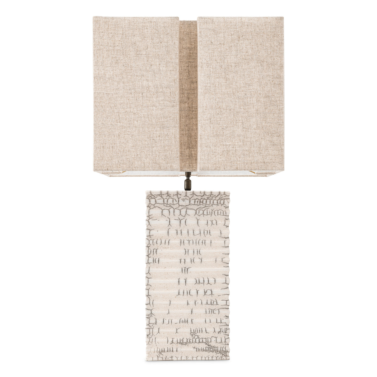 Table Lamp Division Raku Ceramic Crackled White Incl Shade Eichholtz