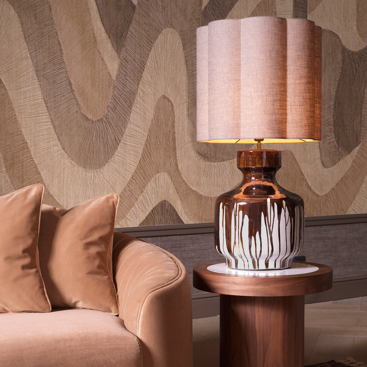 Table Lamp Lorena Brown Finish Incl Shade Eichholtz