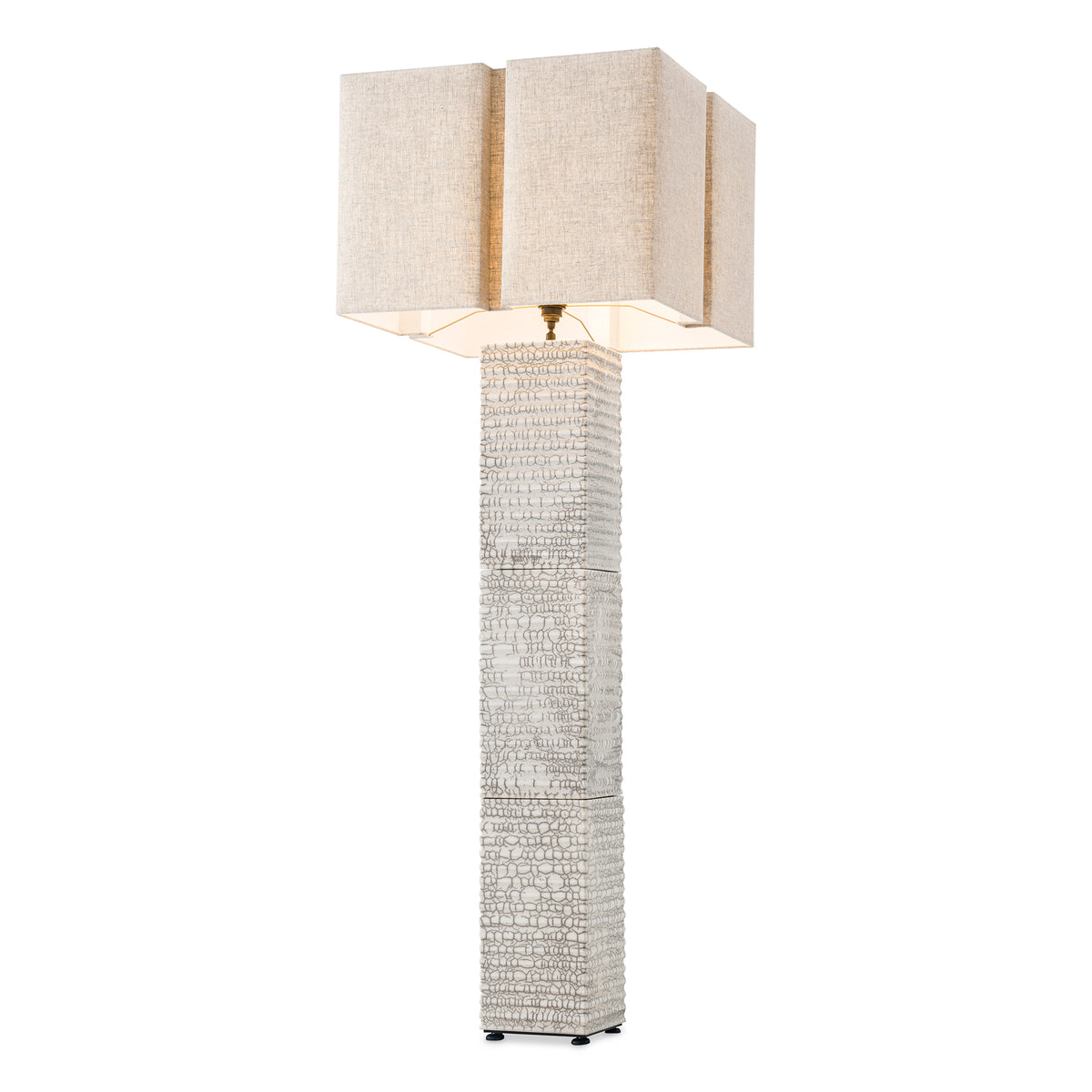 Floor Lamp Division Raku Ceramic Crackled White Incl Shade Eichholtz