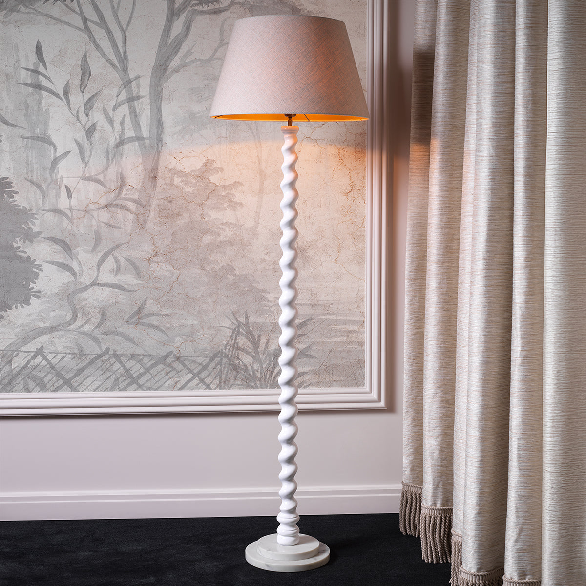 Floor Lamp Massimo Piano White Finish Incl Shade Eichholtz