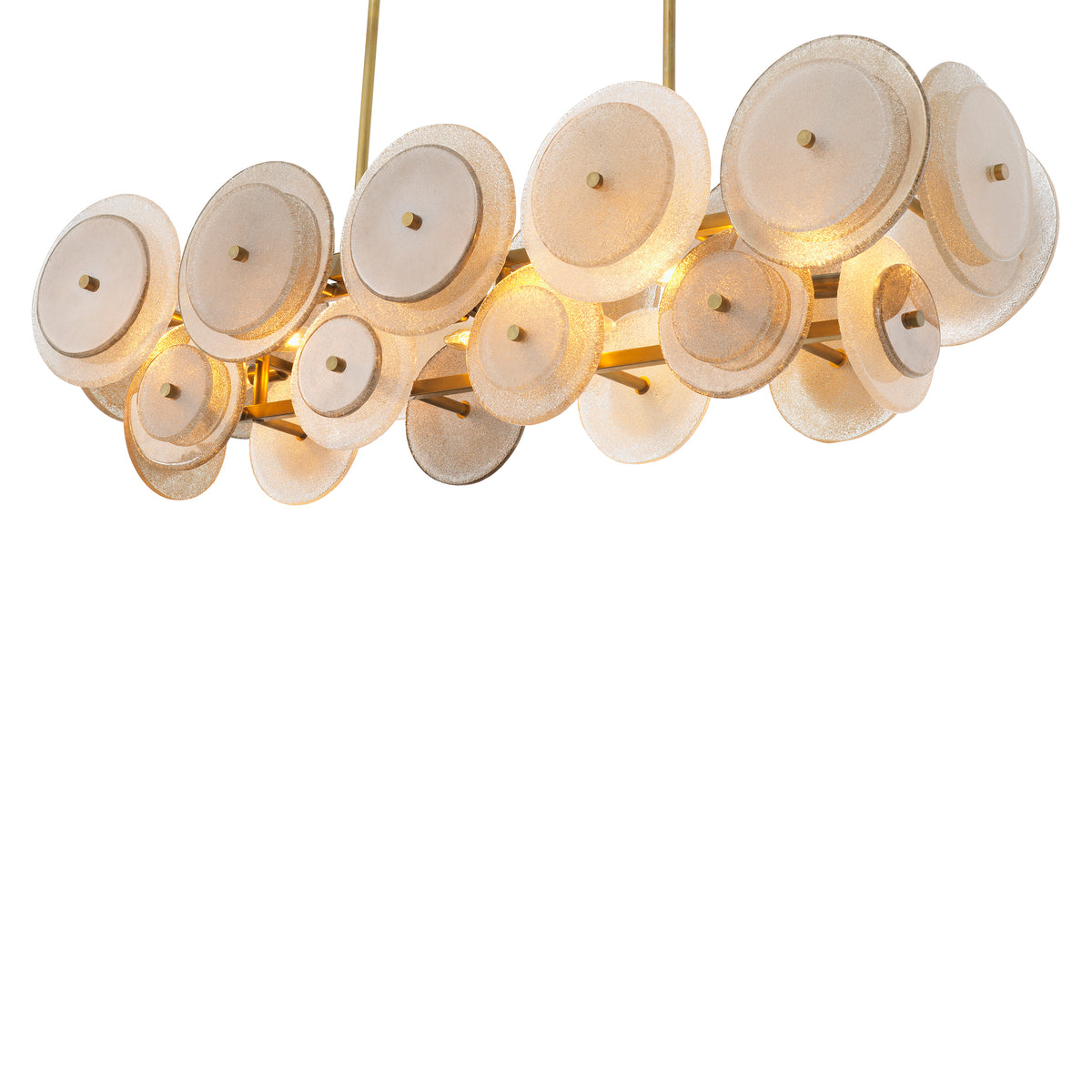 Chandelier Hyde Vintage Brass Finish Handmade Glass Eichholtz