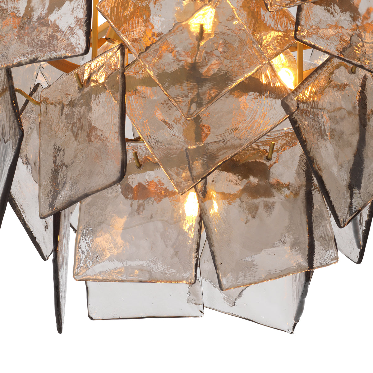 Chandelier Biltmore Antique Brass Finish Light Smoke Glass Eichholtz