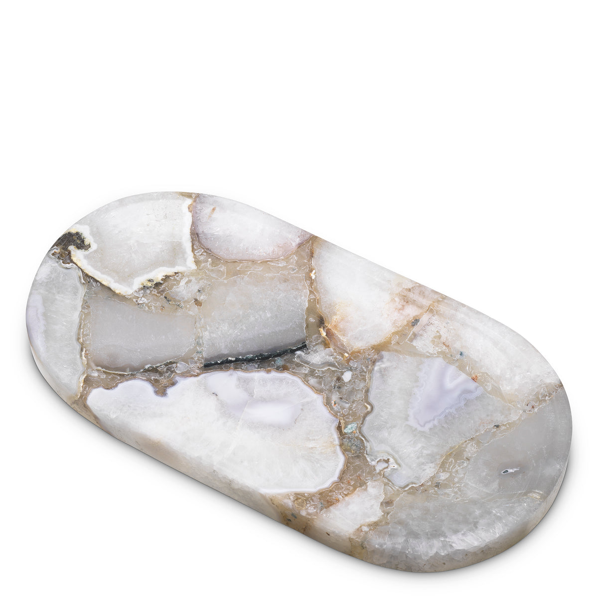 Tray Sonora Oval Agate Stone Eichholtz