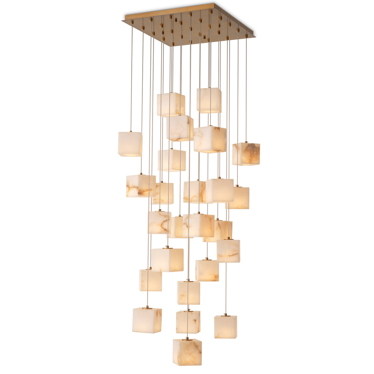 Chandelier Duboce Antique Brass Finish Alabaster Eichholtz
