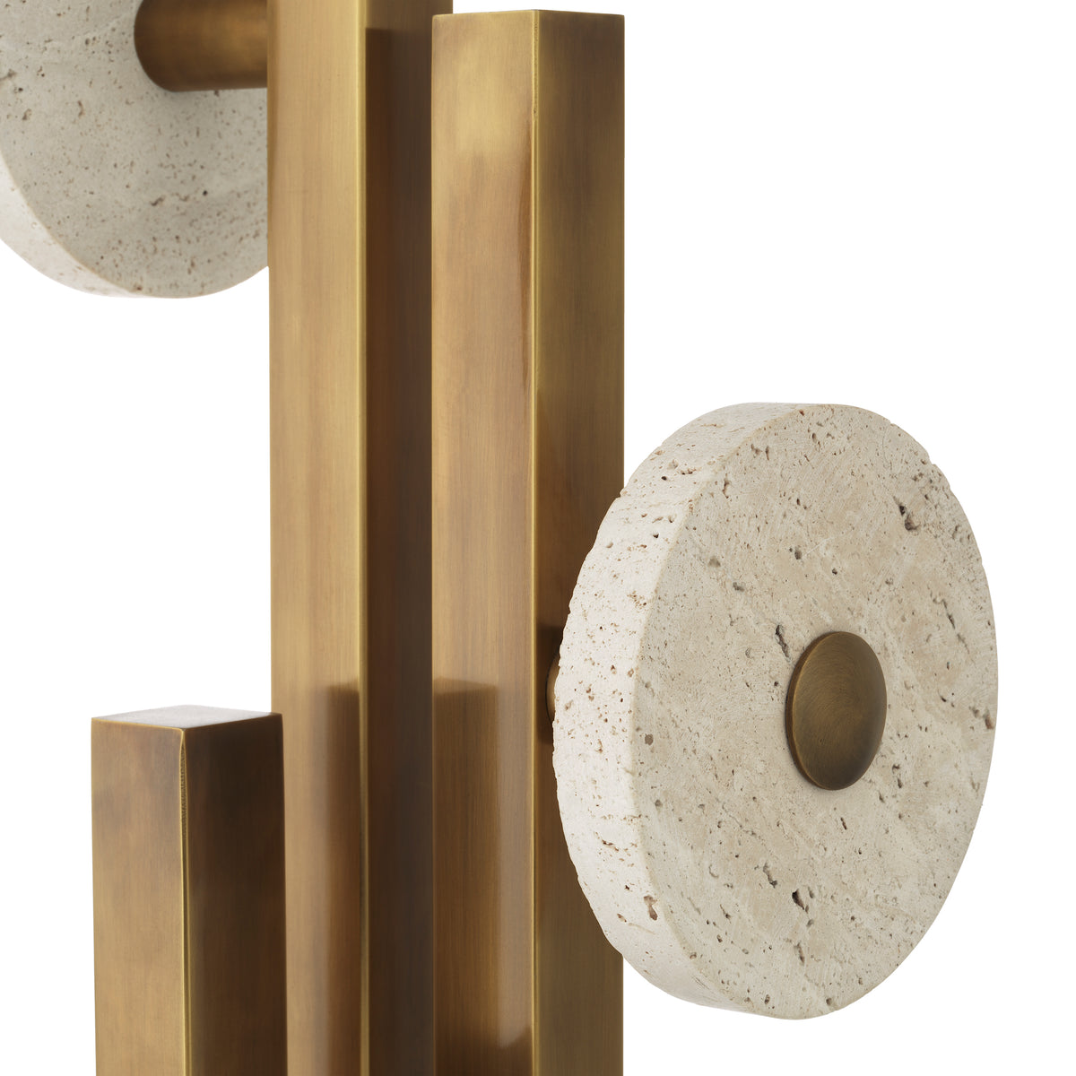 Coatrack Amadora Vintage Brass Finish Travertine Eichholtz