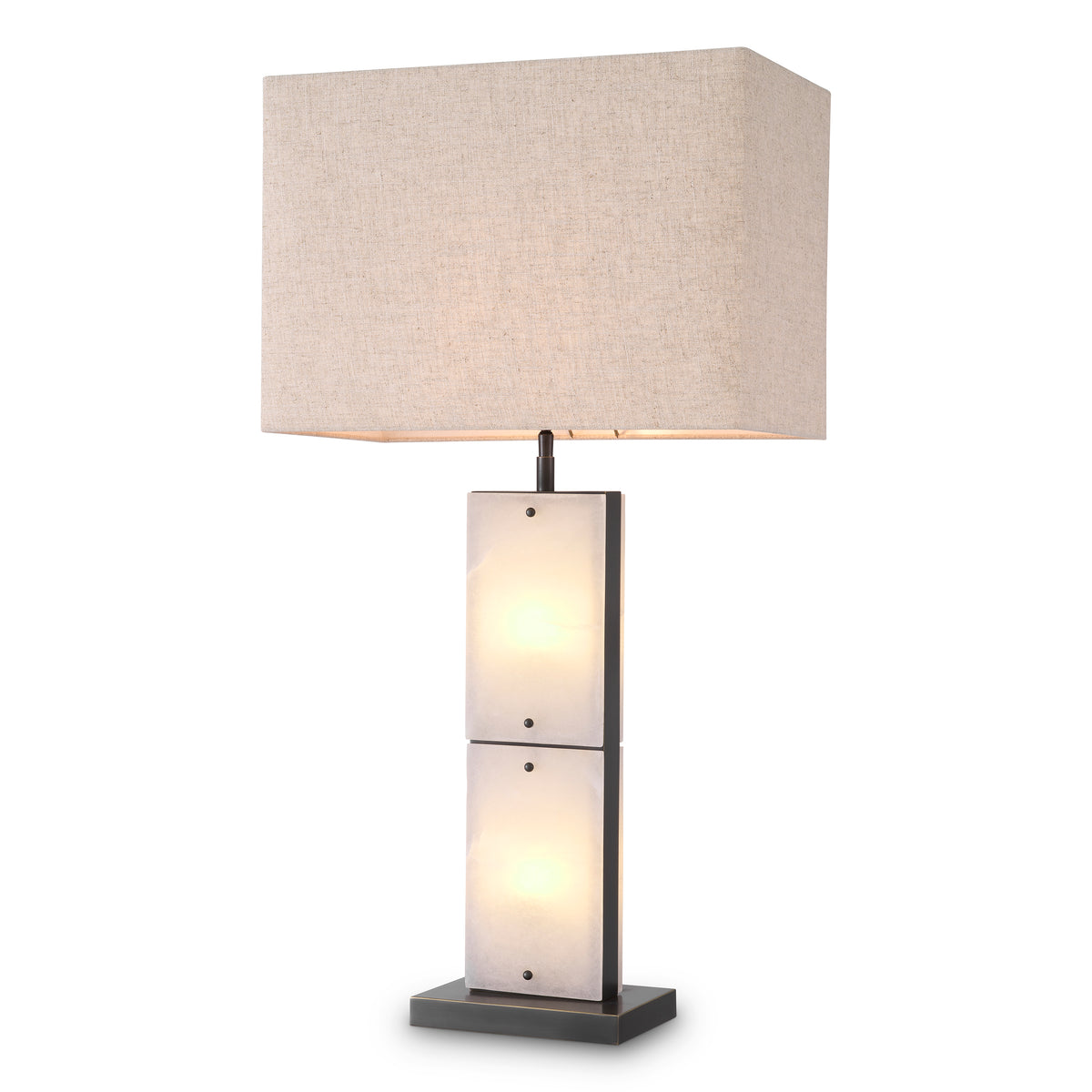 Table Lamp Ortiz Bronze Highlight Finish Alabaster Incl Shade Eichholtz