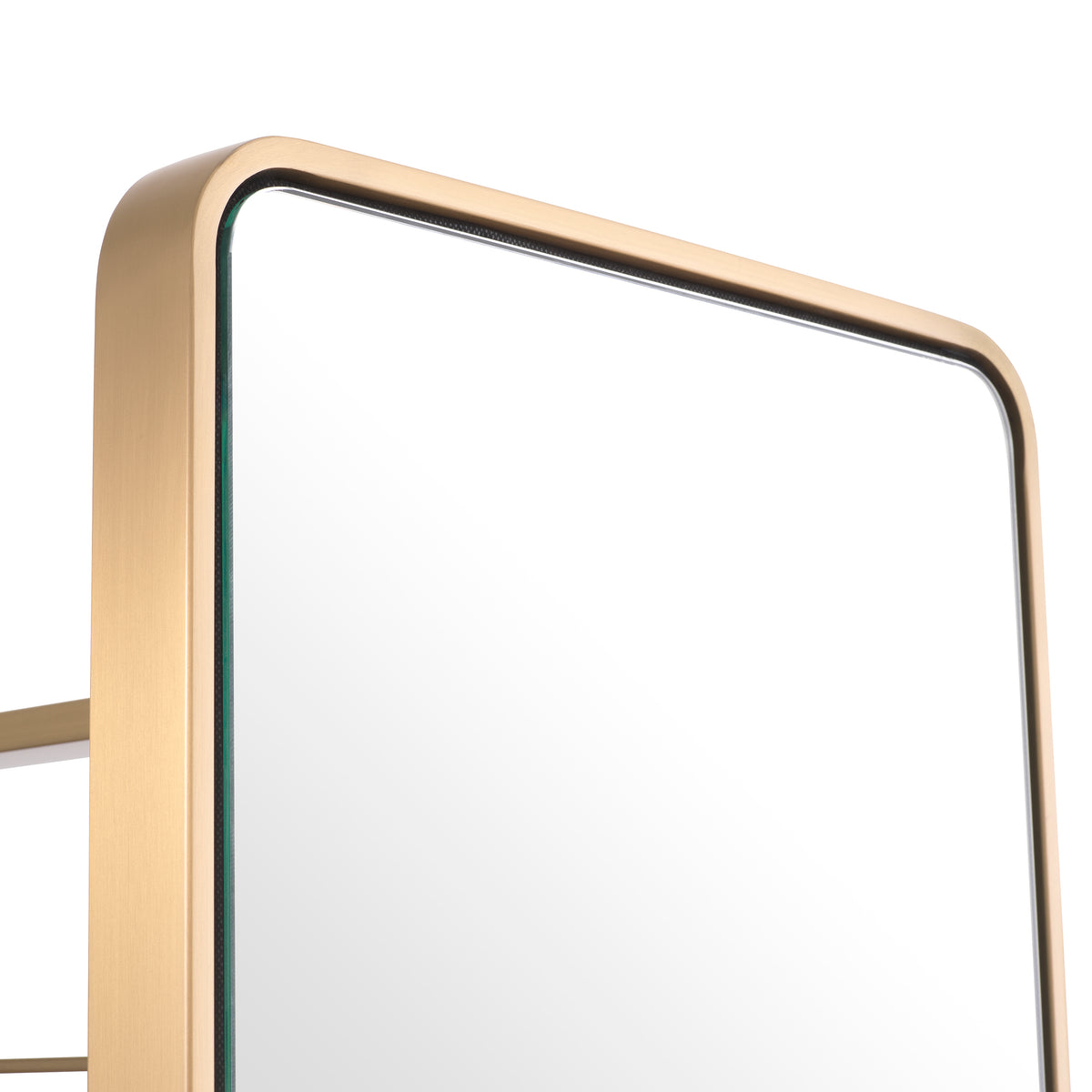 Floor Mirror Novo With Coatrack Brushed Brass Finish Eichholtz