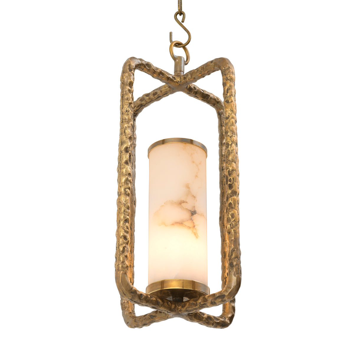 Chandelier San Lorenzo Vintage Brass Finish Alabaster Eichholtz