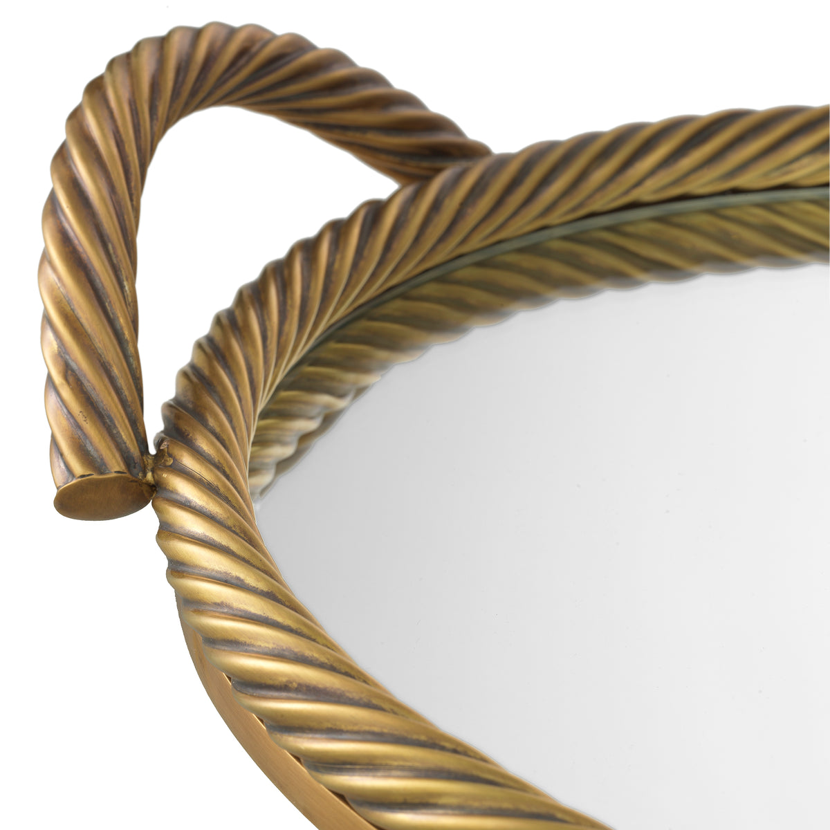 Tray Salvi Round Vintage Brass Finish Eichholtz