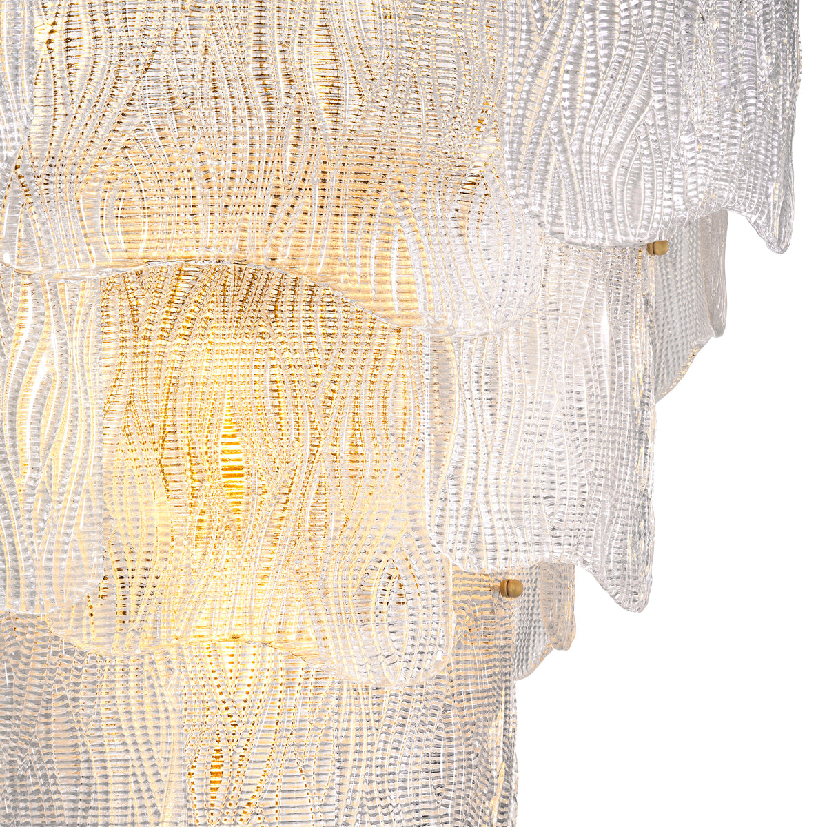 Chandelier Asinara Large Clear Textured Glass Eichholtz