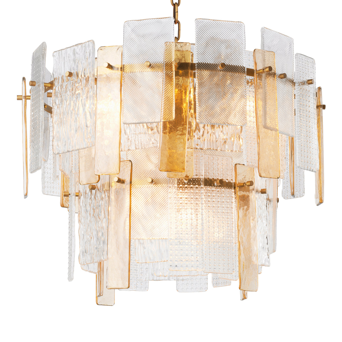 Chandelier Cassiano Structure Glass Antique Brass Finish Eichholtz