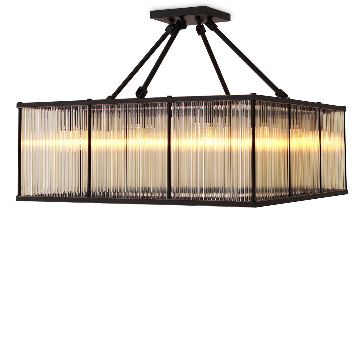 Ceiling Lamp Bernardi Square Bronze Highlight Finish Eichholtz
