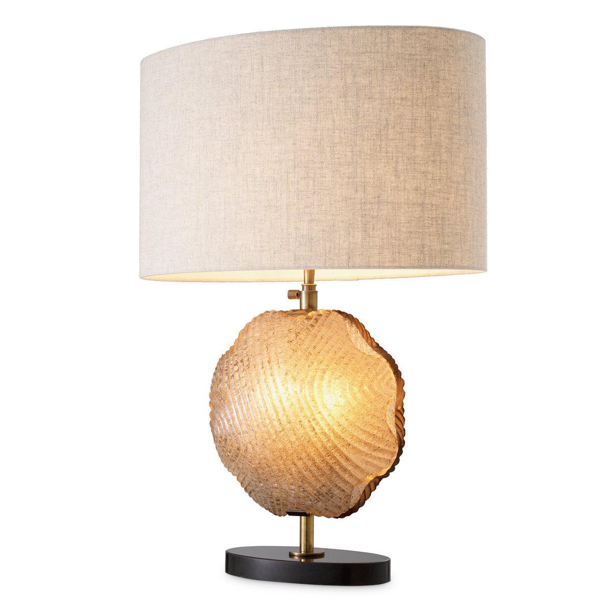 Table Lamp Nuria Vintage Brass Fnish Handmade Glass Incl Shade Eichholtz