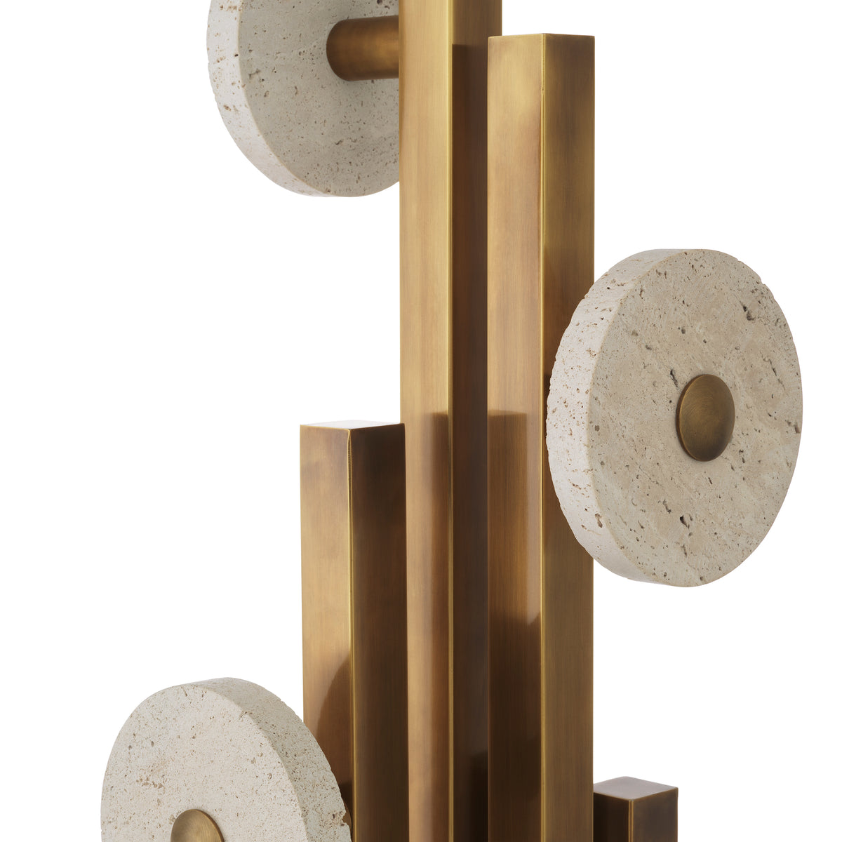 Coatrack Amadora Vintage Brass Finish Travertine Eichholtz