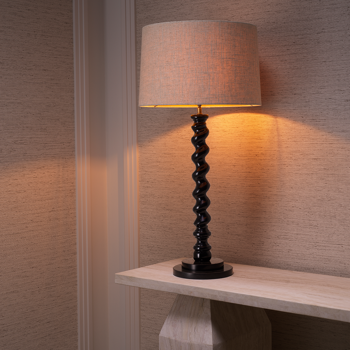 Table Lamp Massimo Piano Black Finish Incl Shade Eichholtz