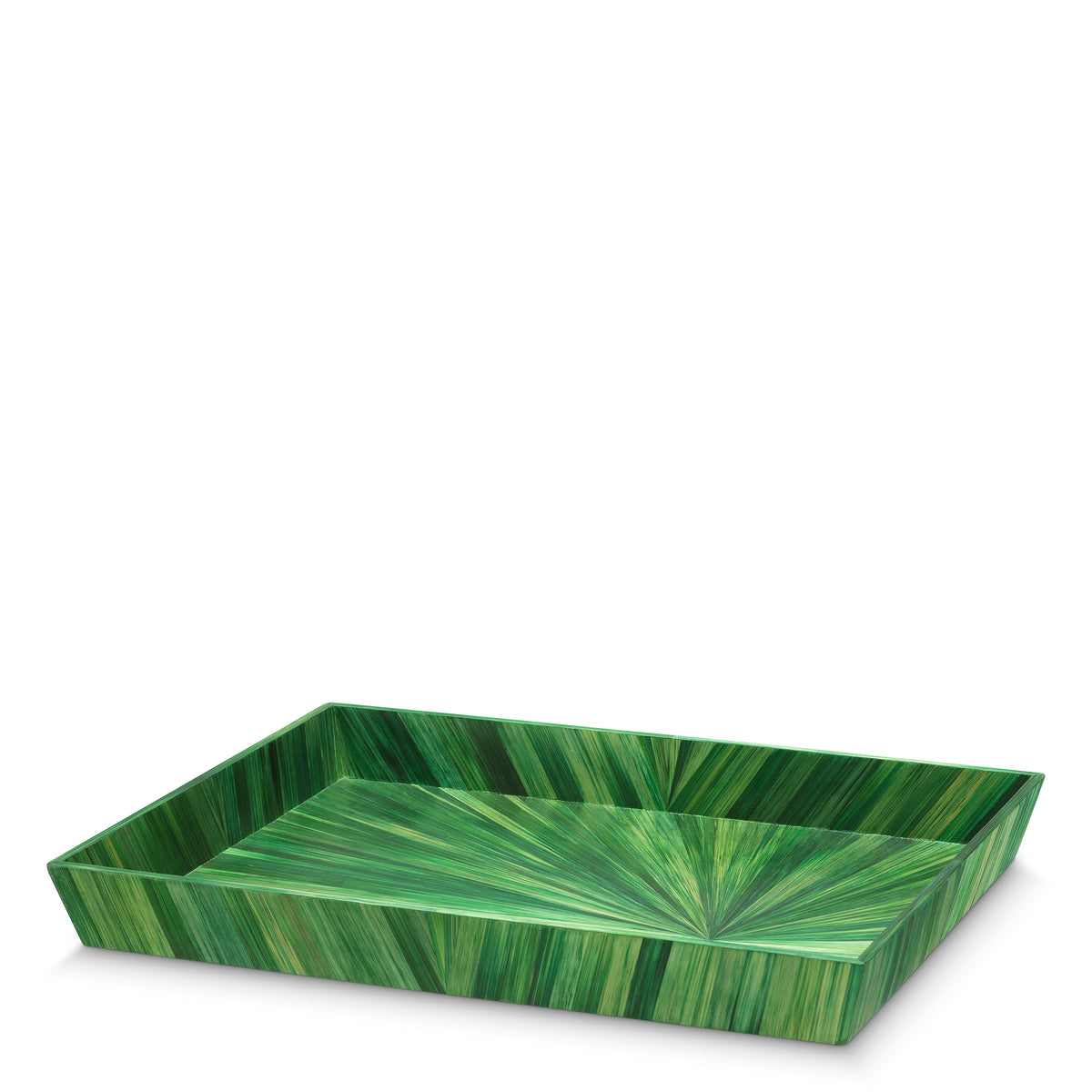 Desk Tray Harvard Large Straw Marquetry Green Eichholtz