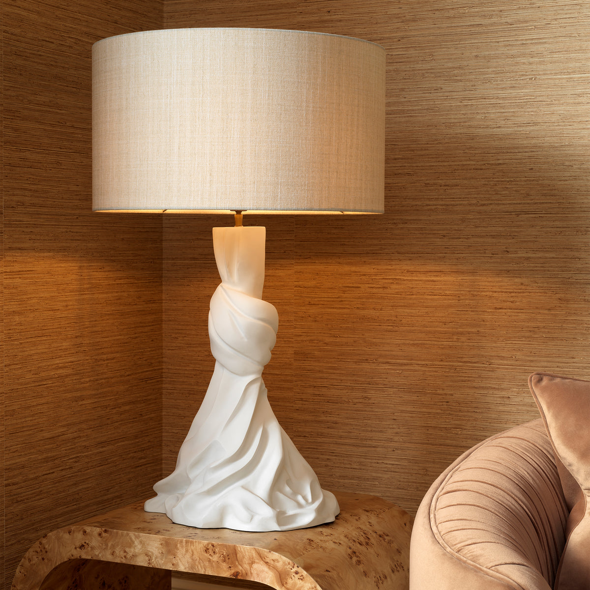 Table Lamp Banyan White Finish Incl Shade Eichholtz