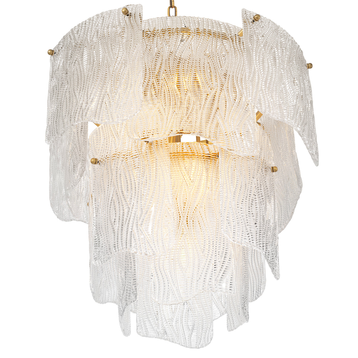 Chandelier Asinara Small Clear Textured Glass Eichholtz