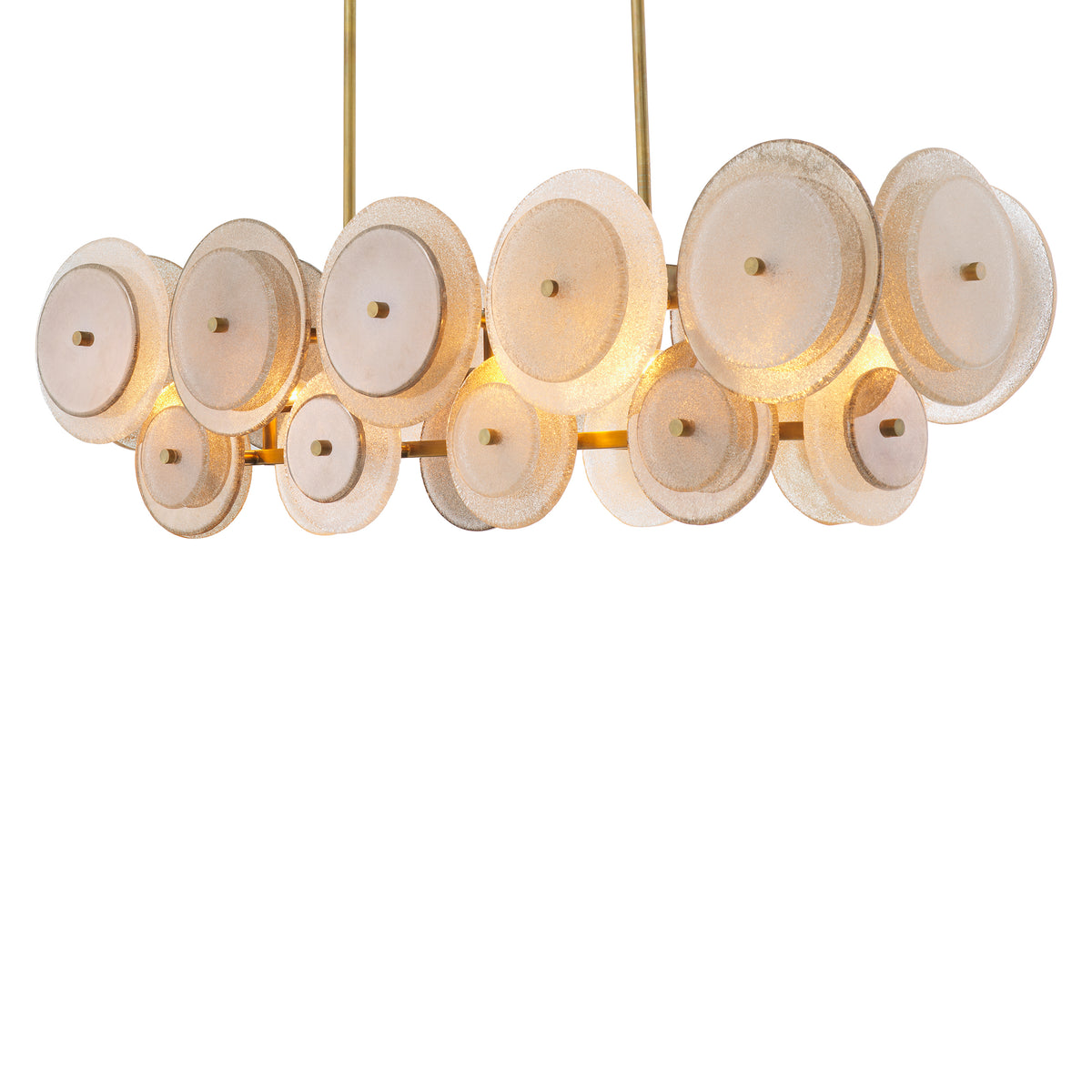 Chandelier Hyde Vintage Brass Finish Handmade Glass Eichholtz
