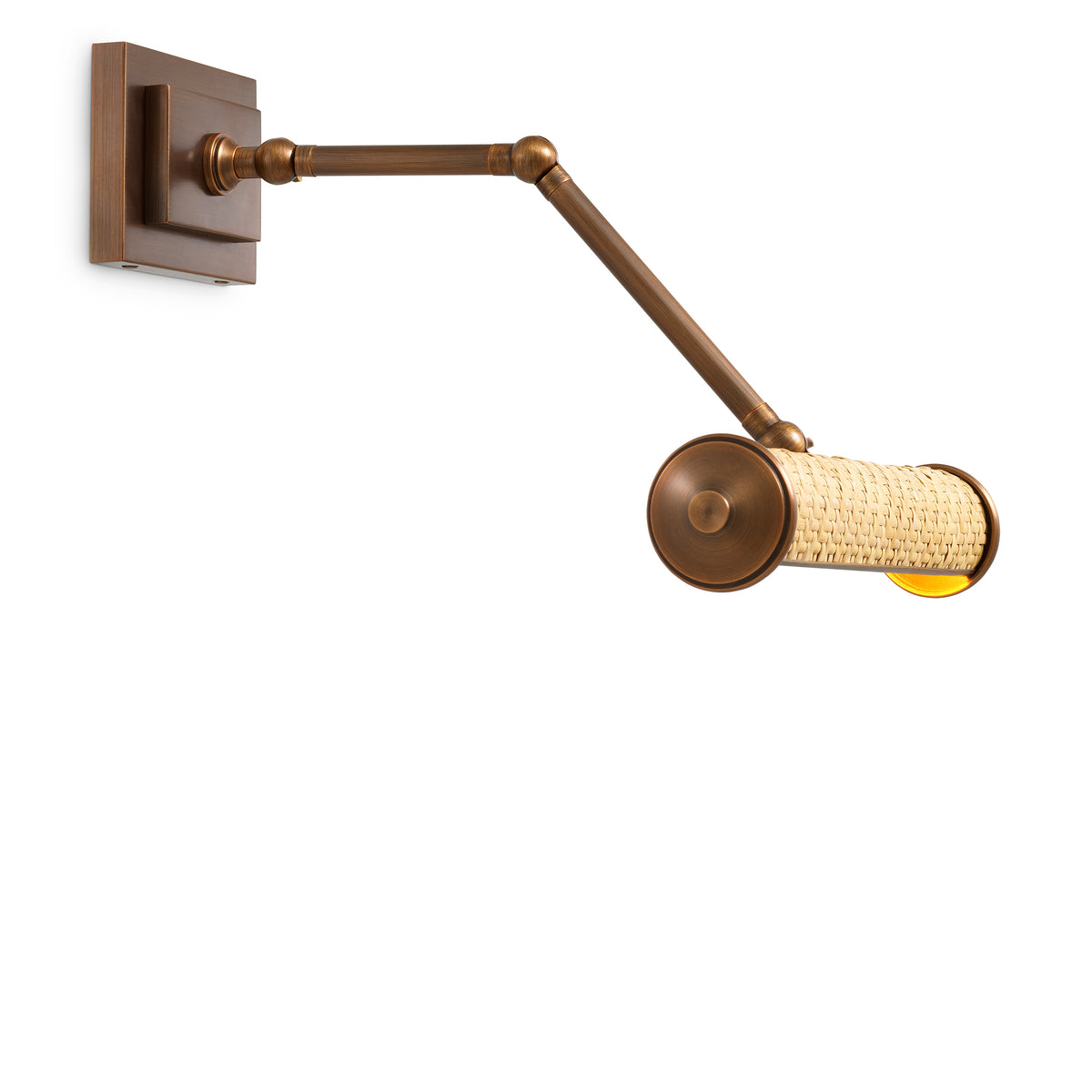Wall Lamp Luca Small Rattan Antique Brass Finish Eichholtz