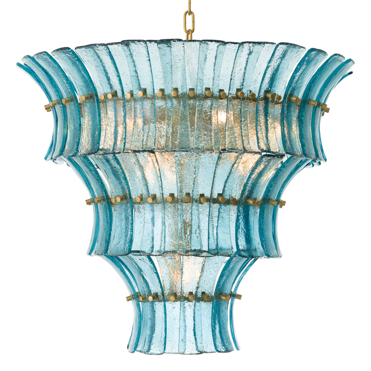 Chandelier Toscano Blue Glass Eichholtz