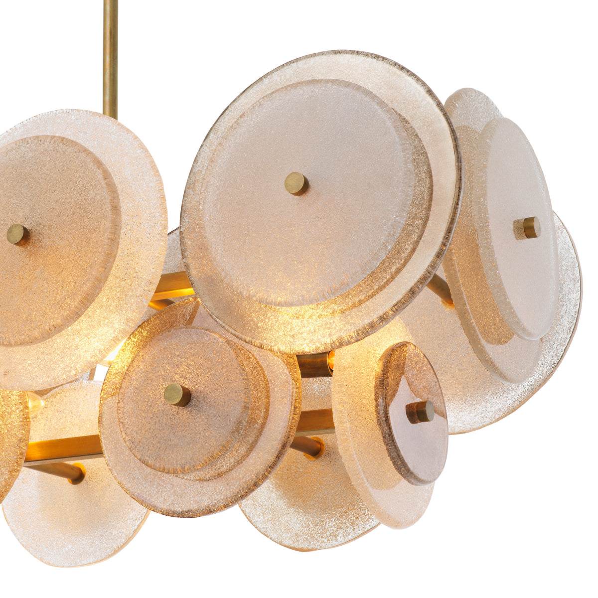 Chandelier Hyde Vintage Brass Finish Handmade Glass Eichholtz