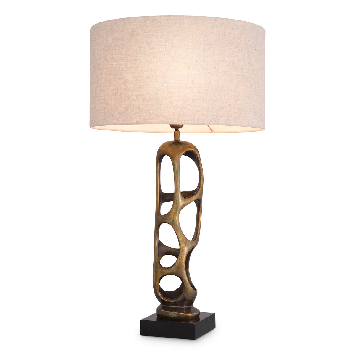 Table Lamp Kearny Vintage Brass Finish Incl Shade Eichholtz