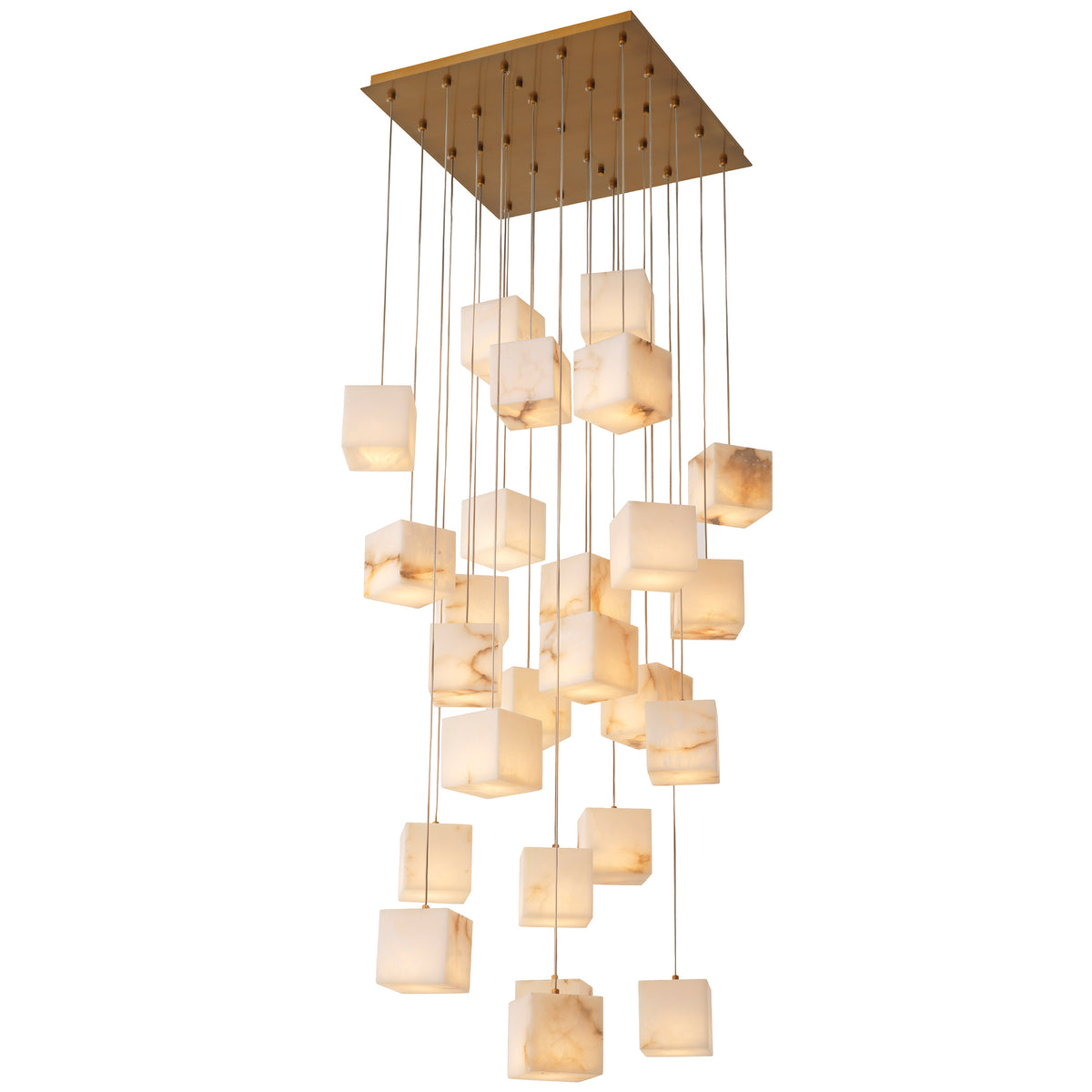 Chandelier Duboce Antique Brass Finish Alabaster Eichholtz