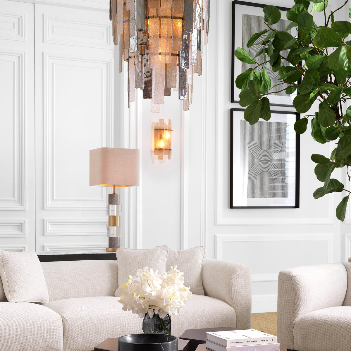 Chandelier Greyson Antique Brass Finish Eichholtz