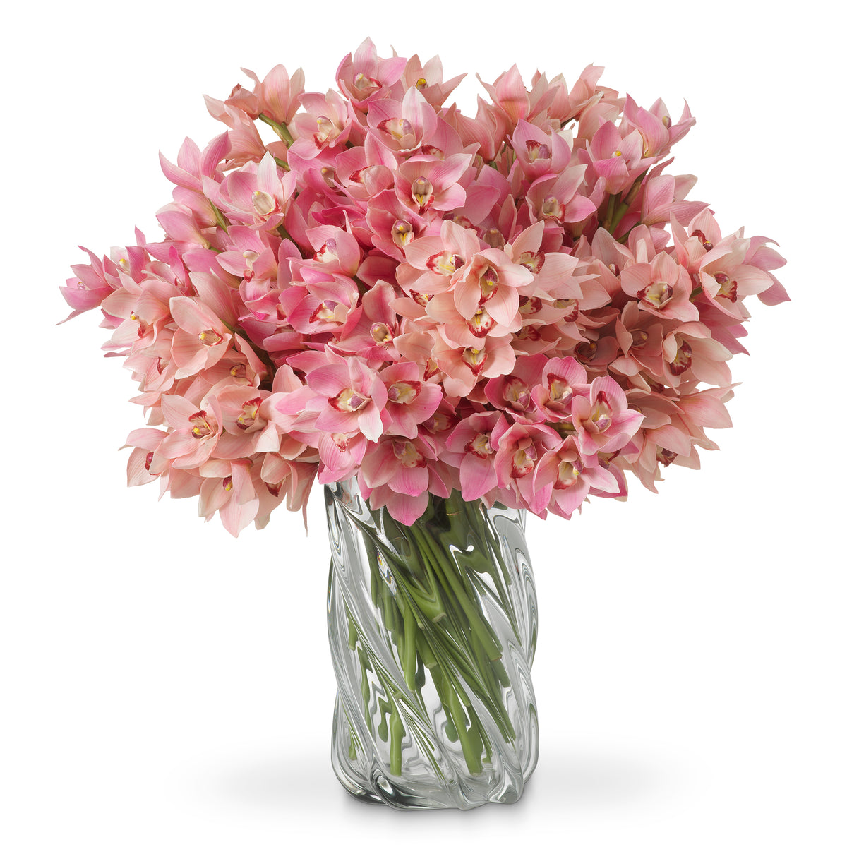 Bouquet Of Cymbidium Orchids Pink And Peach Tones Real Touch 36 Pieces / 2 Varieties Eichholtz