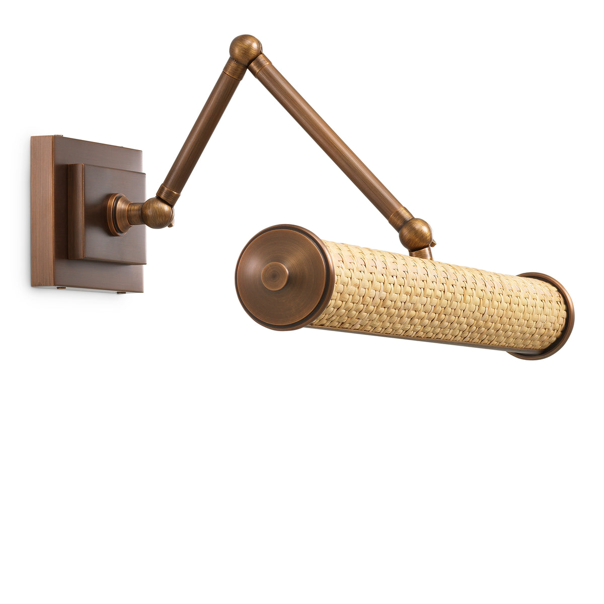 Wall Lamp Luca Large Rattan Antique Brass Finish Eichholtz