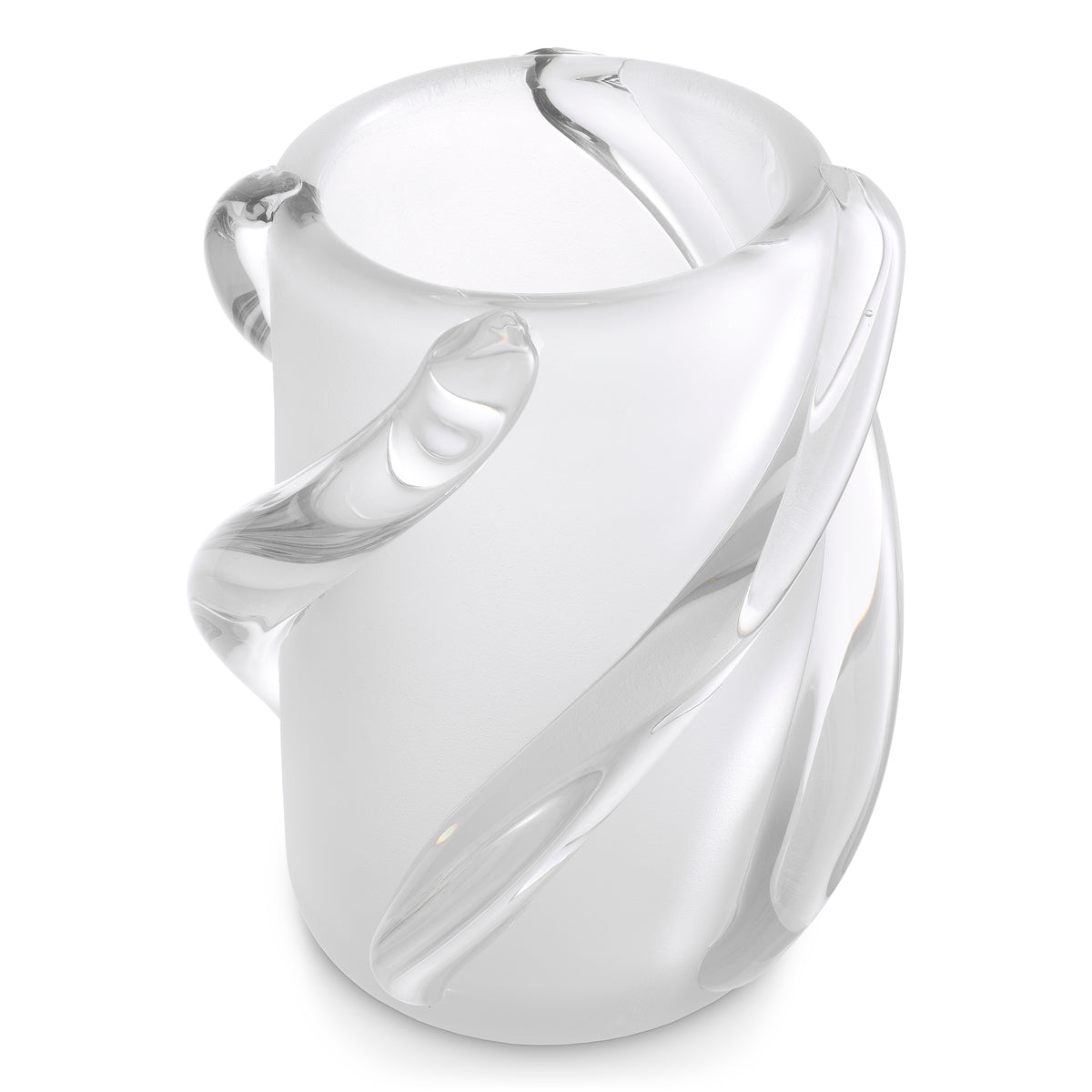 Vase Celestino Small Frosted White Glass Eichholtz