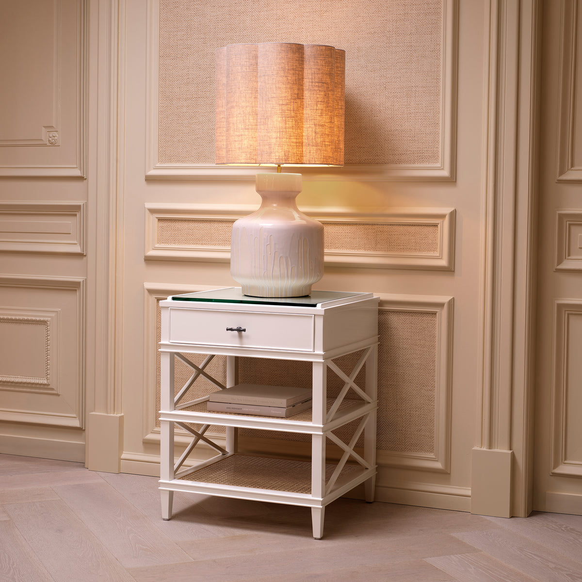 Table Lamp Lorena White Finish Incl Shade Eichholtz