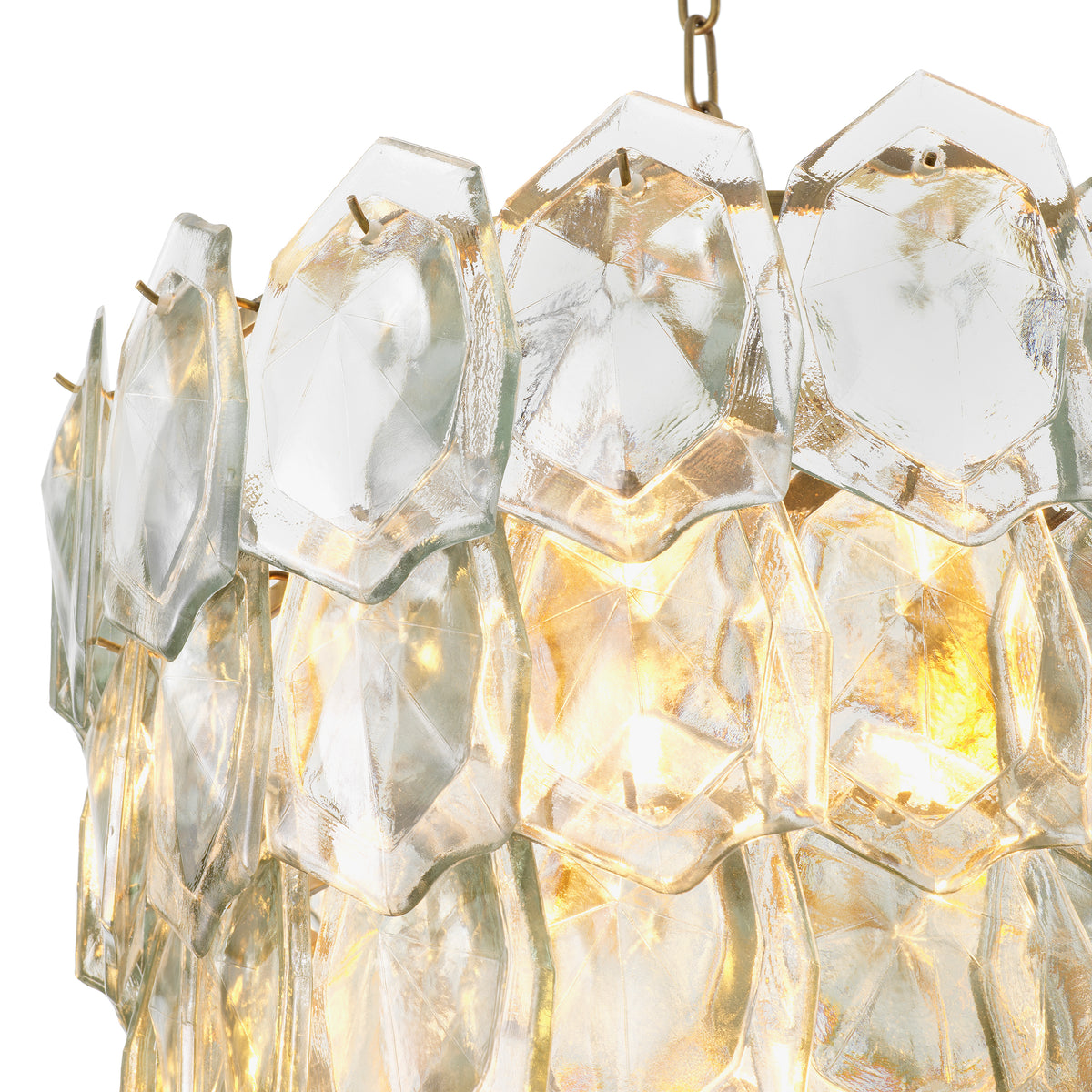 Chandelier Elias Vintage Brass Finish Clear Glass Eichholtz