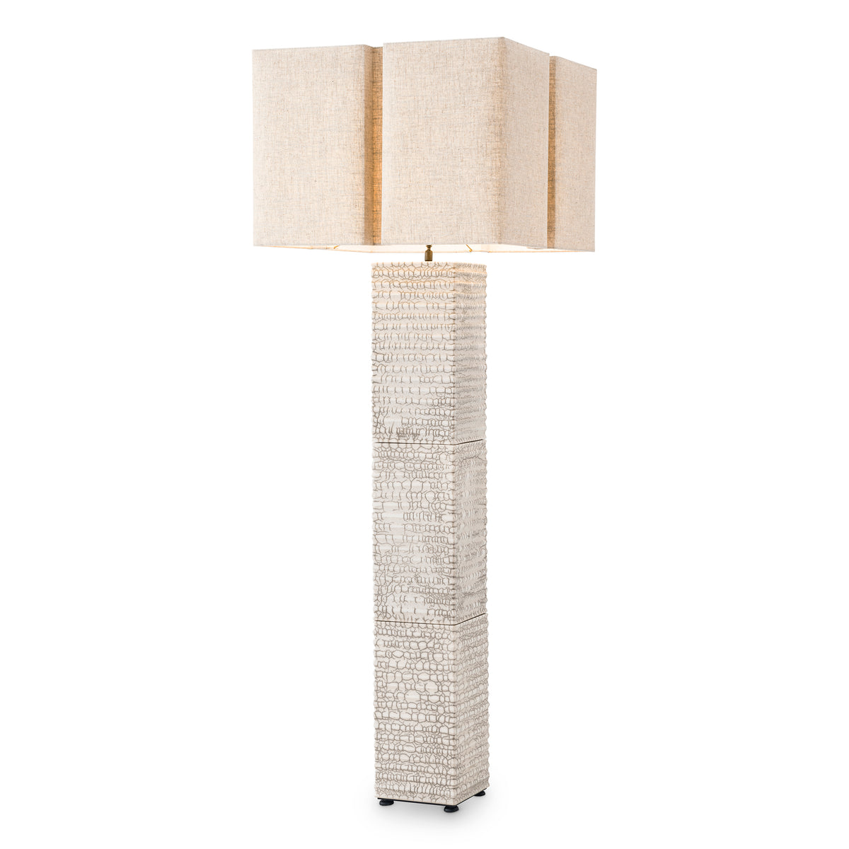 Floor Lamp Division Raku Ceramic Crackled White Incl Shade Eichholtz